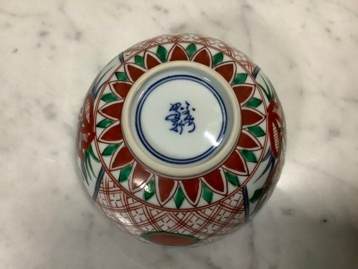 清水焼　赤絵小紋　奈良茶揃い　五客