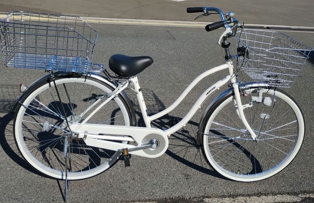 【美品】ママチャリ『引き渡し限定』あさひ パールホワイト 26インチ 変速なし