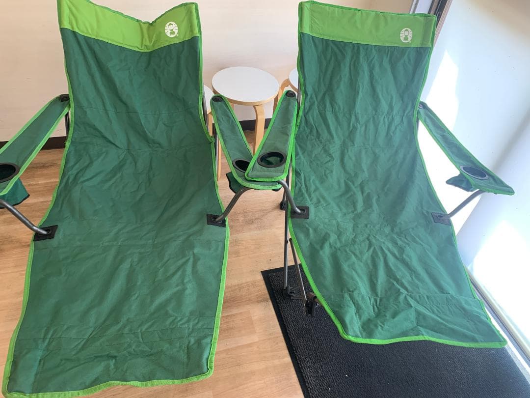 2脚セット　コールマン イージーリフトチェアST グリーン　中古品