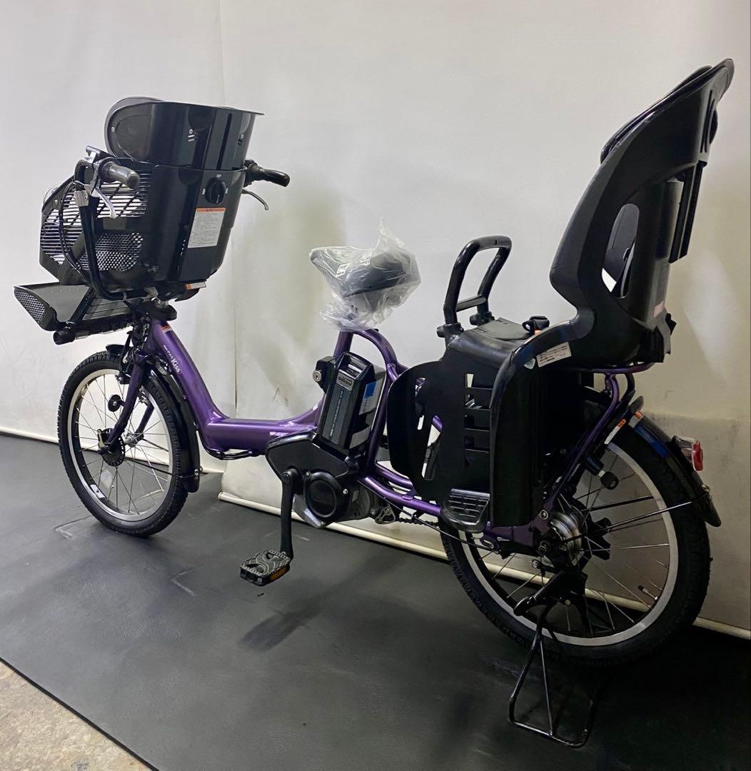 1年保証 ヤマハ　パスキッス　20インチ　子供乗せ　紫色　電動アシスト自転車