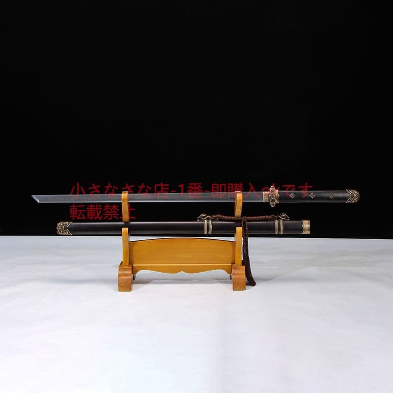 君弘唐横刀烏木金銅装百錬模様鋼 古兵器 武具 刀装具 日本刀 模造刀 居合刀