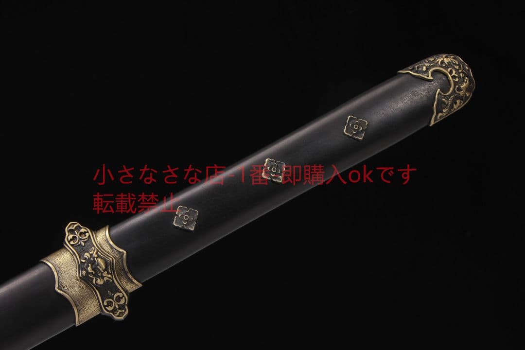君弘唐横刀烏木金銅装百錬模様鋼 古兵器 武具 刀装具 日本刀 模造刀 居合刀
