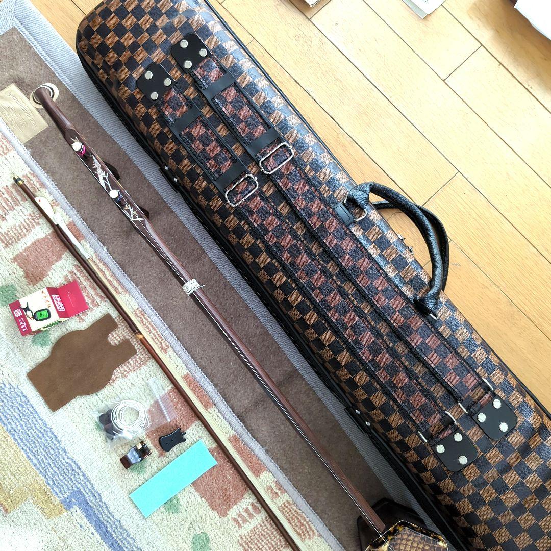 胡涵柔製作 未使用 15湾頭 螺鈿 薔薇 最上級 明清老紅木二胡