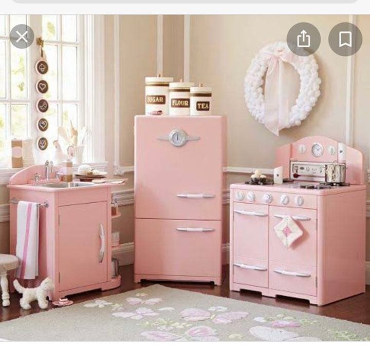 キッズ用ピンク色キッチン