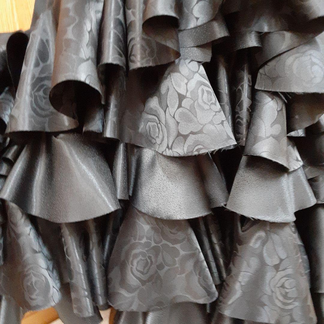 フラメンコ衣装　☆ファルダのみ　ブラックファルダ豪華フリル