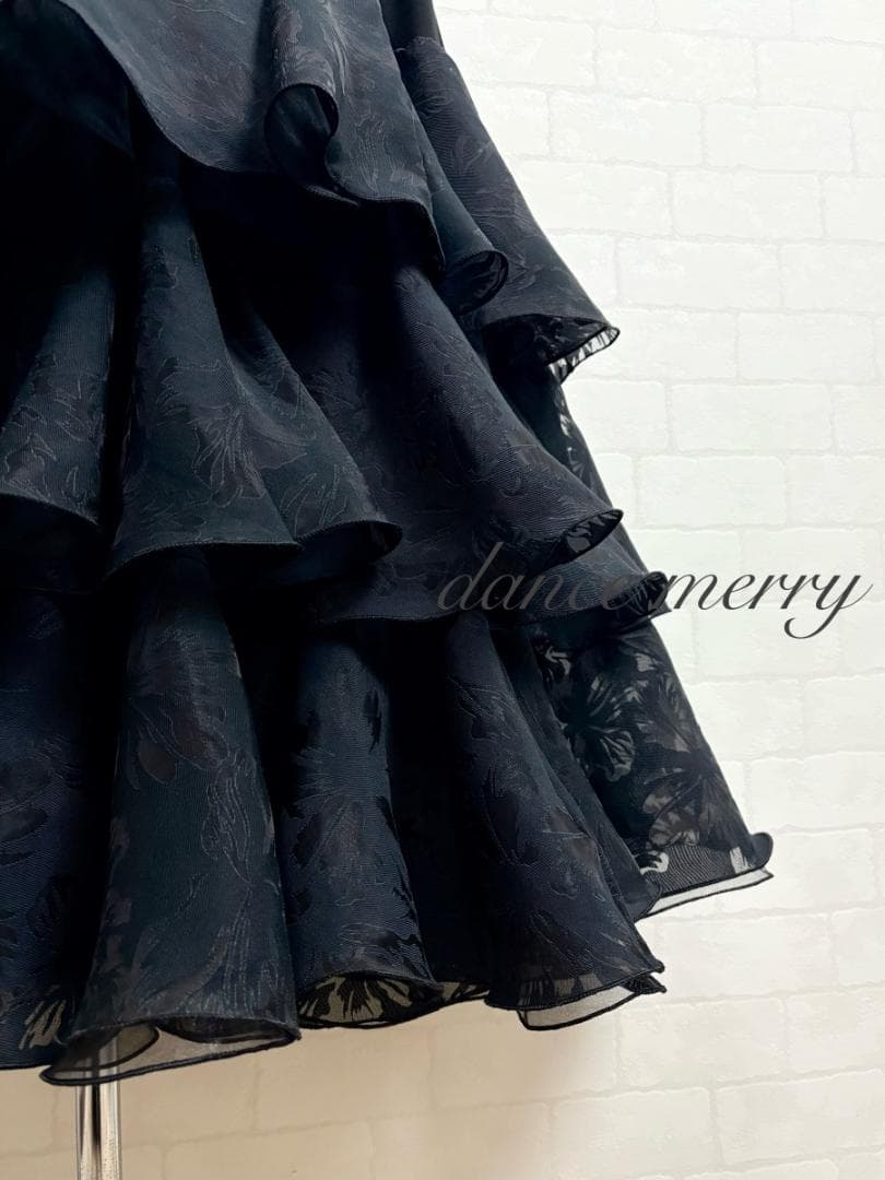 ＊新品　豪華　ロング　社交ダンス　スカート　黒　タンゴ　パーティ 2303