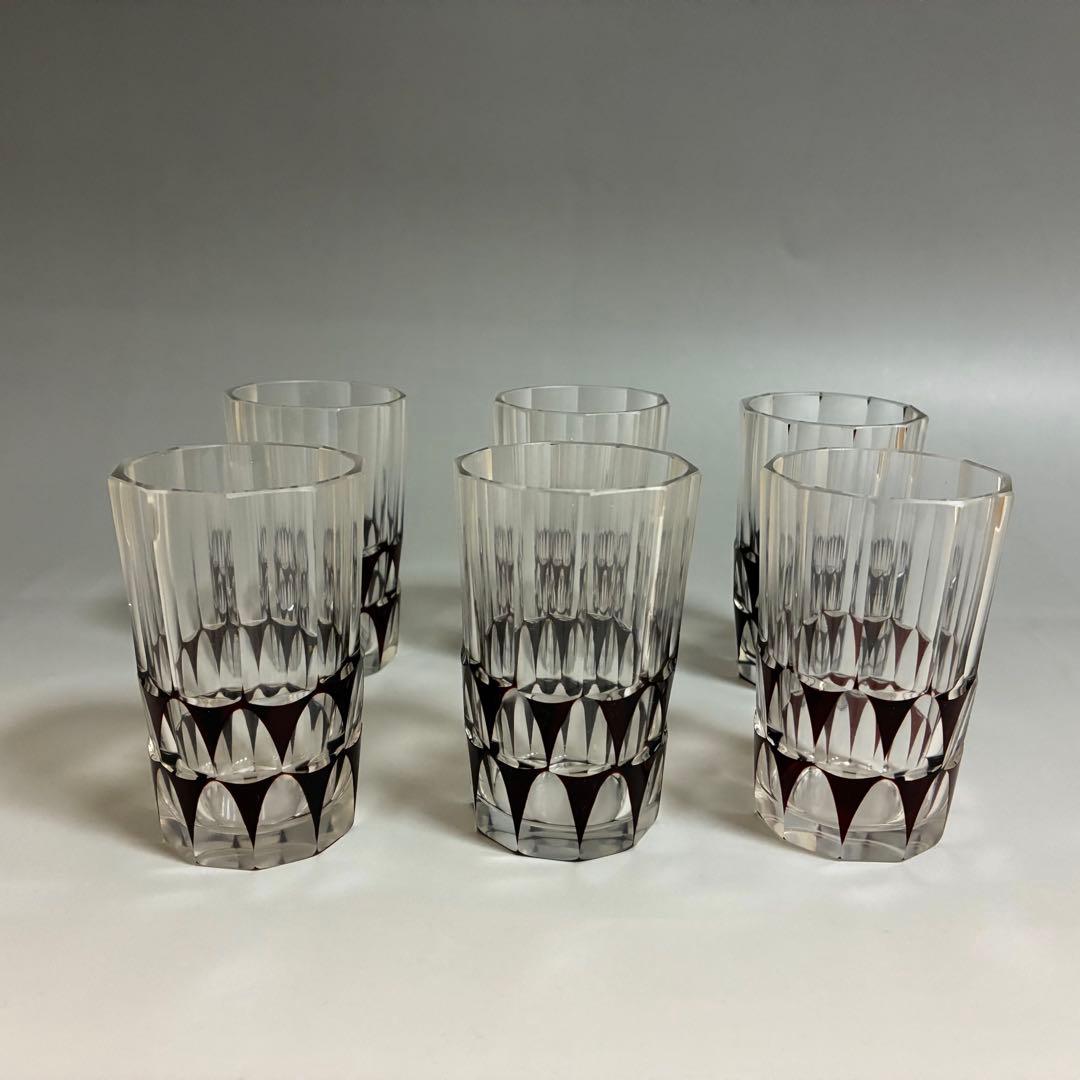 大正〜昭和初期　切子のコップ　アールデコ