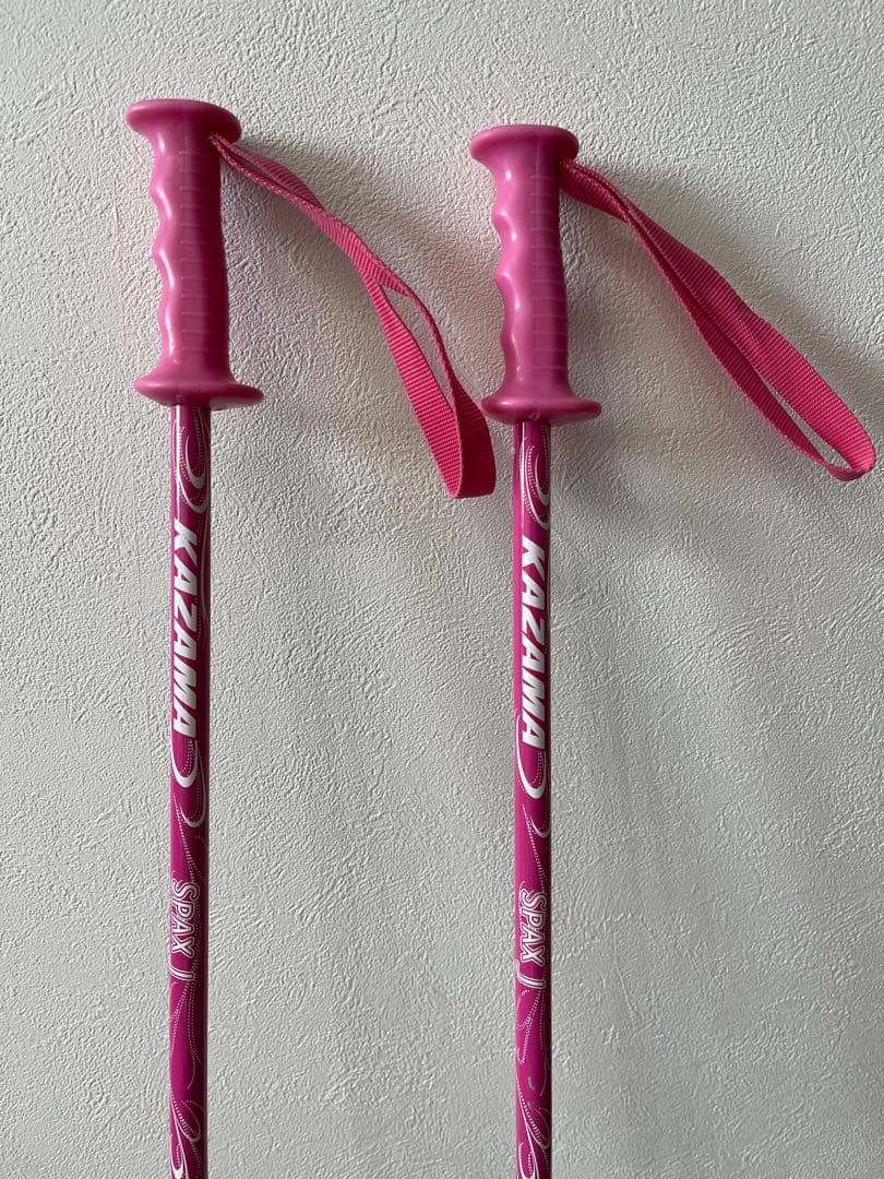 KAZAMA スキー板130㎝ ストック ブーツ セット ピンク ジュニア