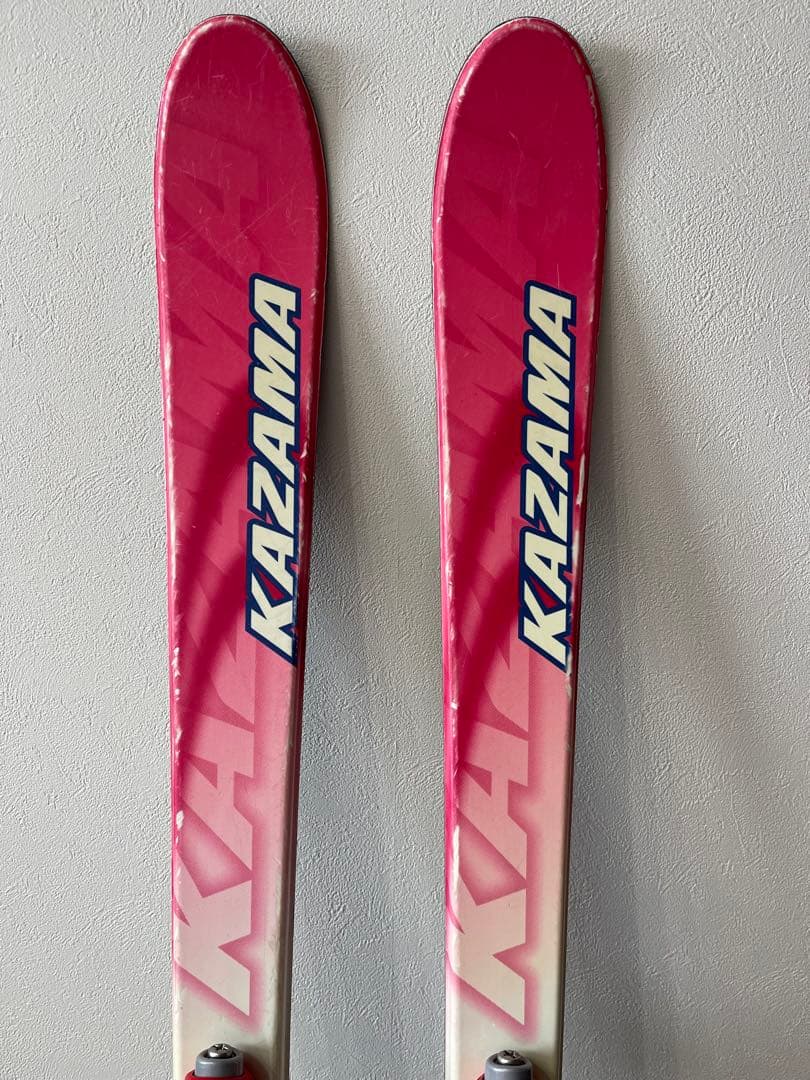 KAZAMA スキー板130㎝ ストック ブーツ セット ピンク ジュニア