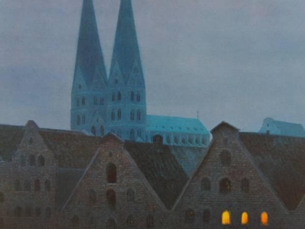 東山魁夷、青の世界、窓明り、高額画集一部、新品額付