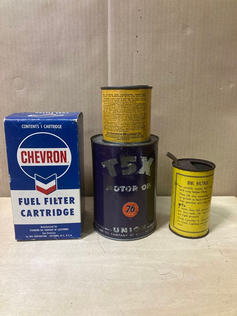 まとめ売り　アメリカ　車関係　ビンテージ　缶　紙箱　ガソリン計量缶