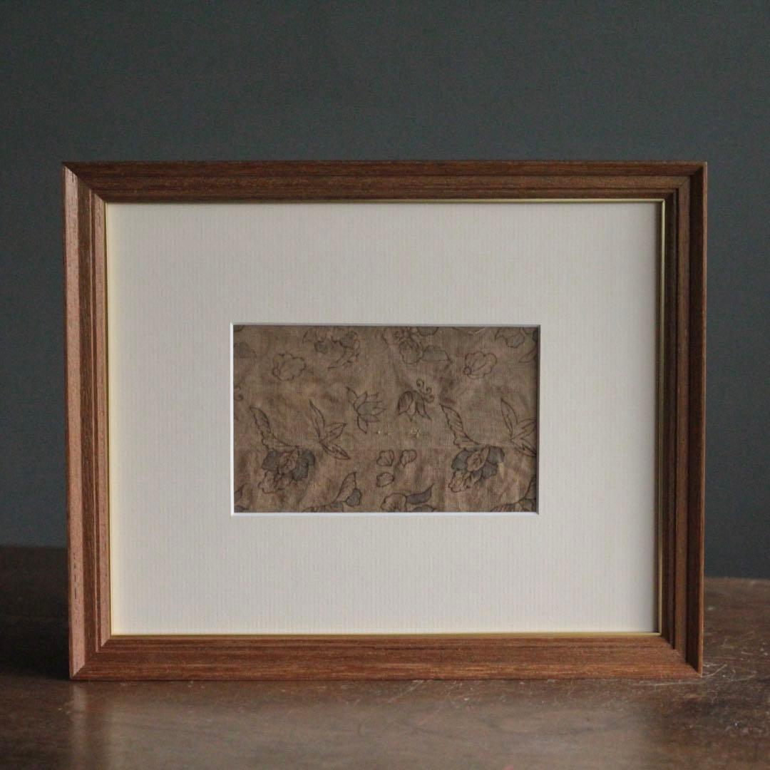 古い 和更紗 端切れ 額装 古道具 アンティーク 古布