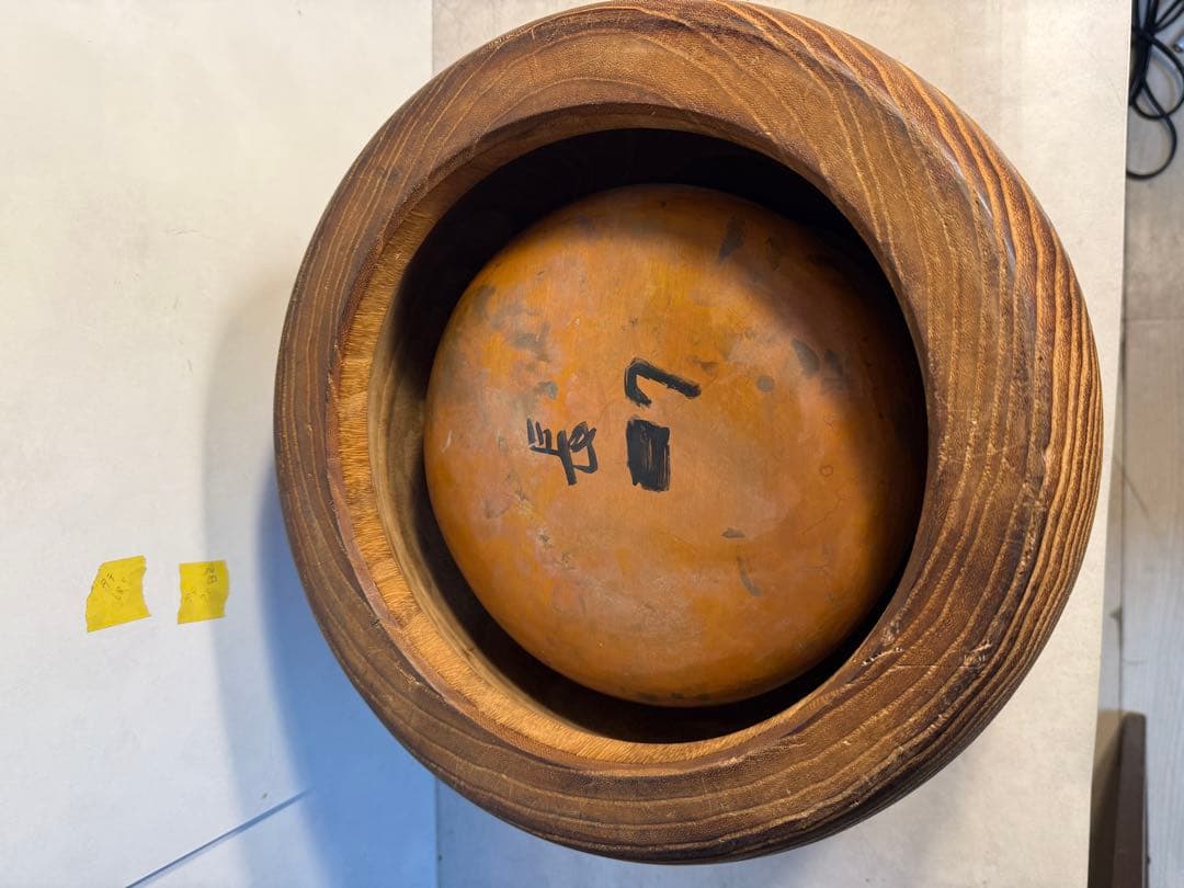 昭和初期　大胆な杢目が目を引く桐の火鉢　木胴銅張り　古民具　当時物　希少