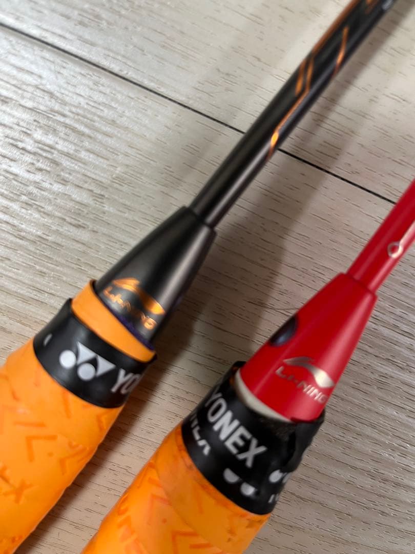 未使用！渡辺勇大使用モデル！LI-NING 9000C等バトミントンラケット２点