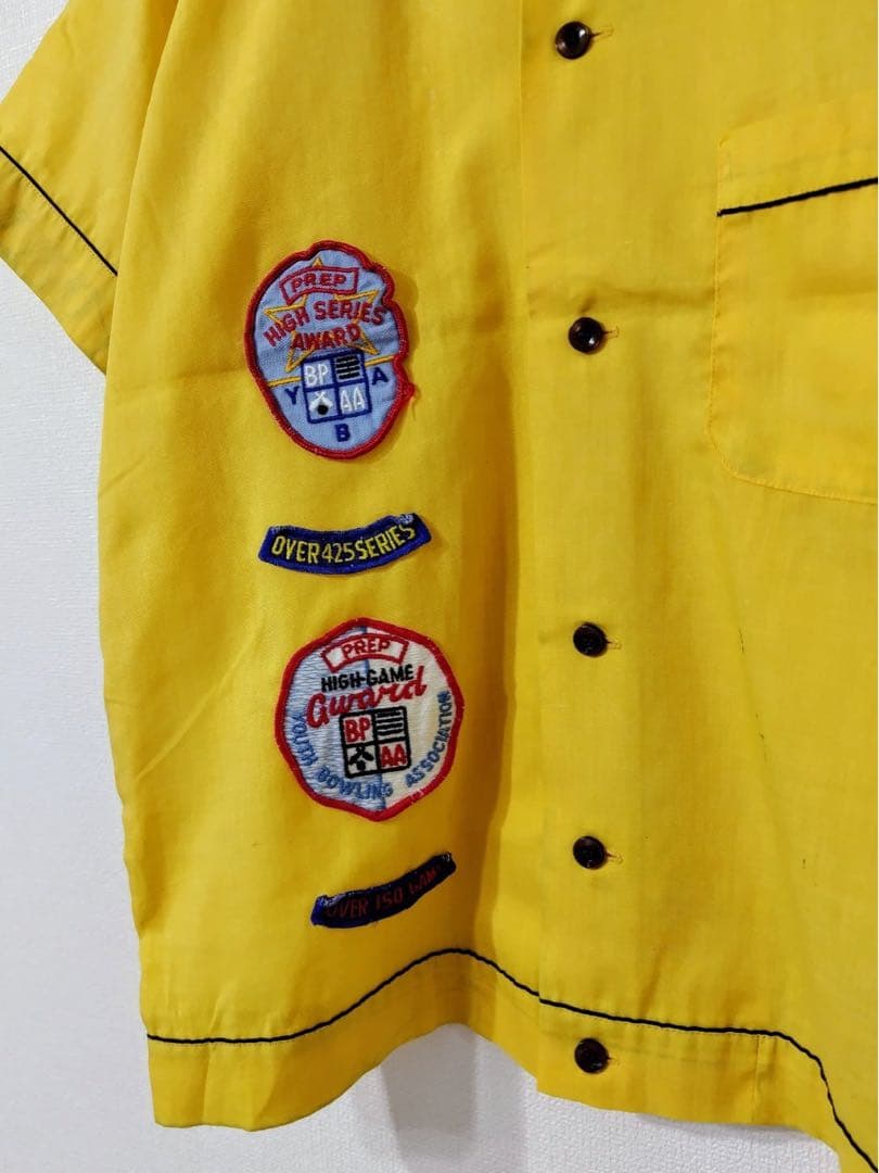 希少 50年代〜 HILTON ヒルトン 黒タグ ワッペン ボーリング シャツ