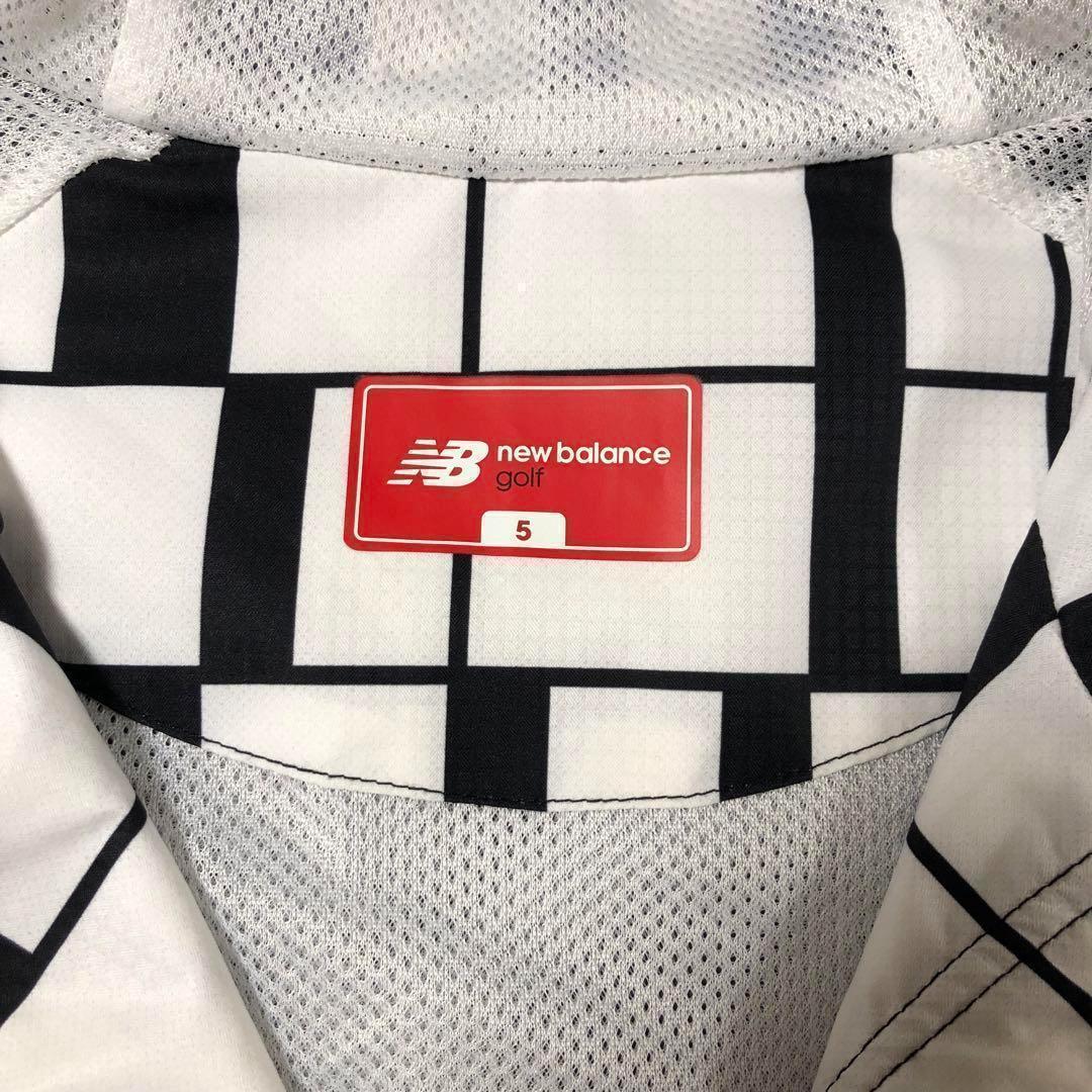 ニューバランスゴルフ 撥水 ダブルジップ パーカー ホワイト ブラック サイズ5