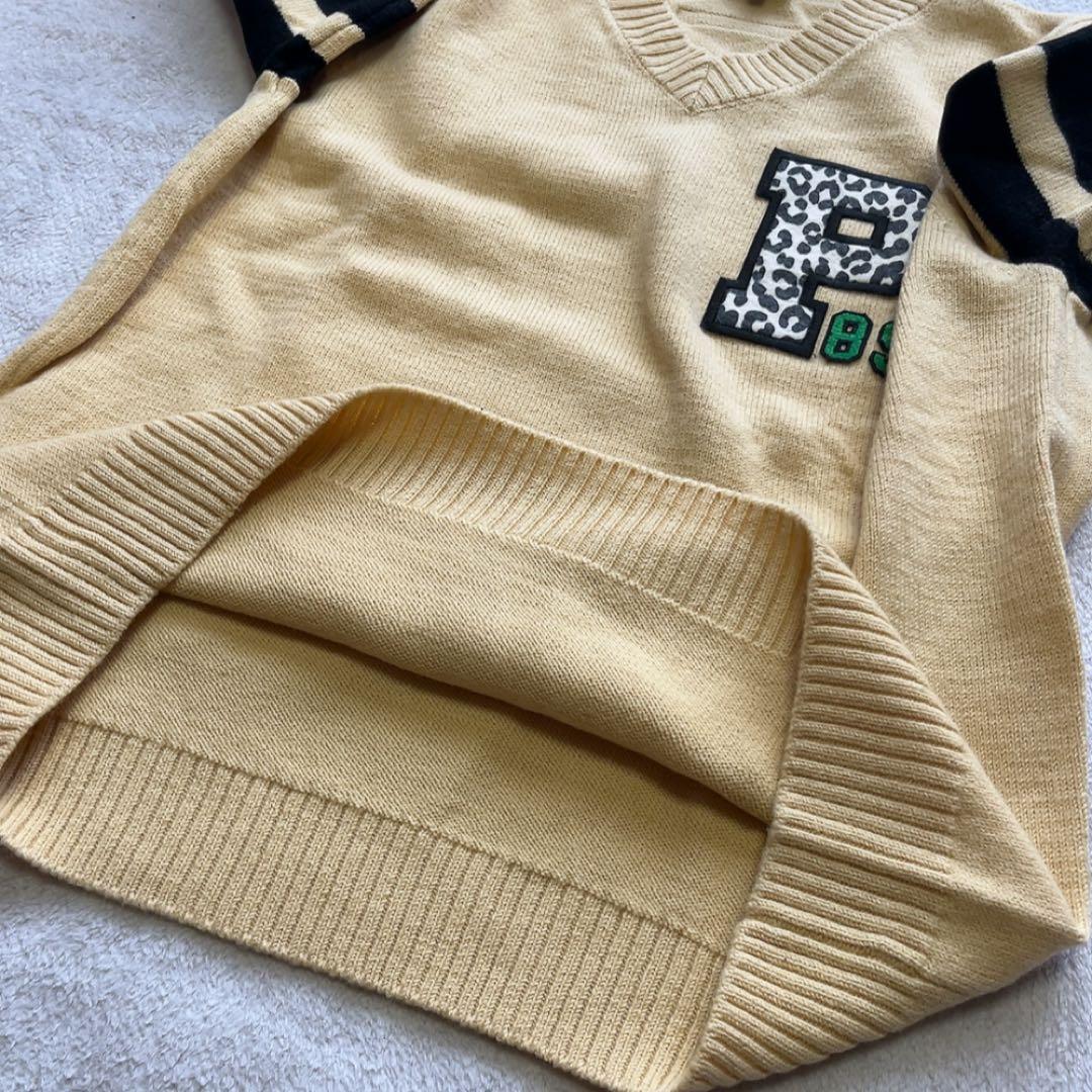 美品　パーリーゲイツ　ニット　ウール　毛　レオパード　ヒョウ　ベージュ　豹　L