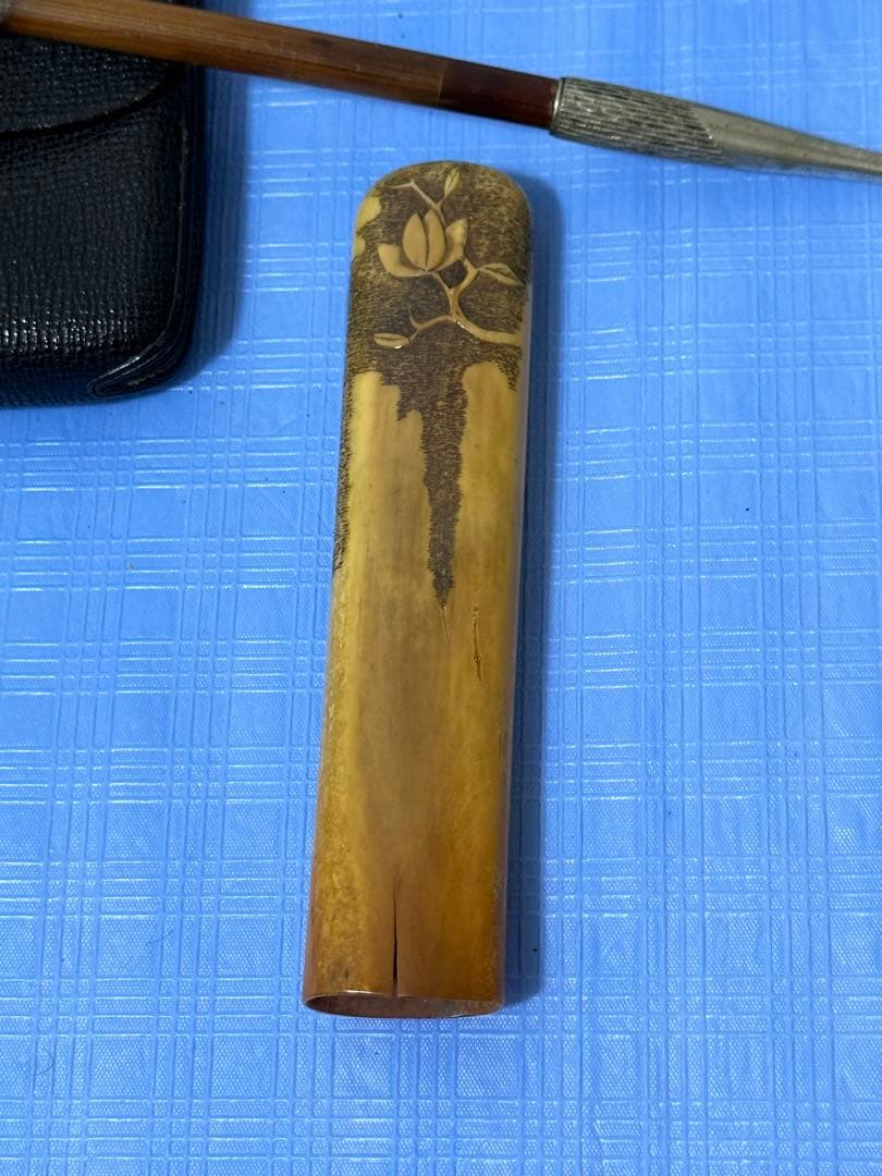 極上 時代物 煙草入れ 提げ物 キセル入れ 煙管 喫煙具 キセル 古道具