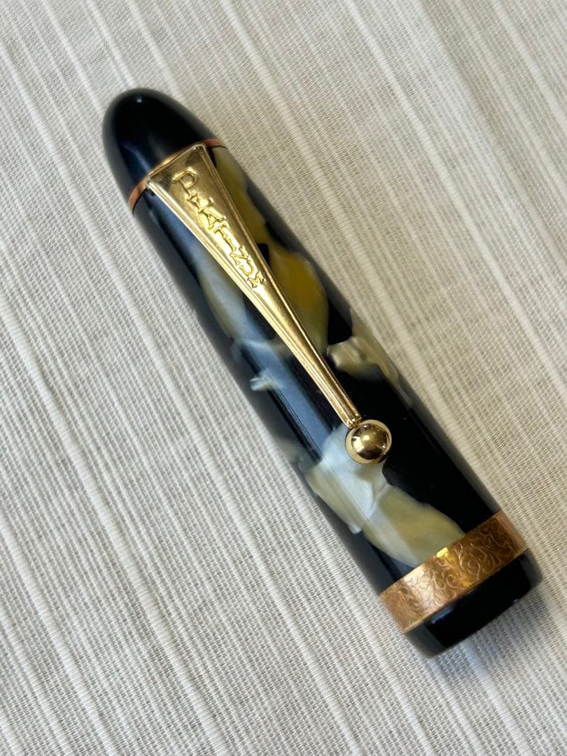 レア ヴィンテージ プラチナ 70周年記念万年筆 セルロイド 石垣柄 インク付き