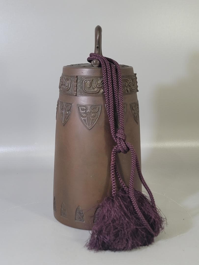 DT710 青銅晩鐘 饕餮紋 吊鐘 蔵六造 共箱