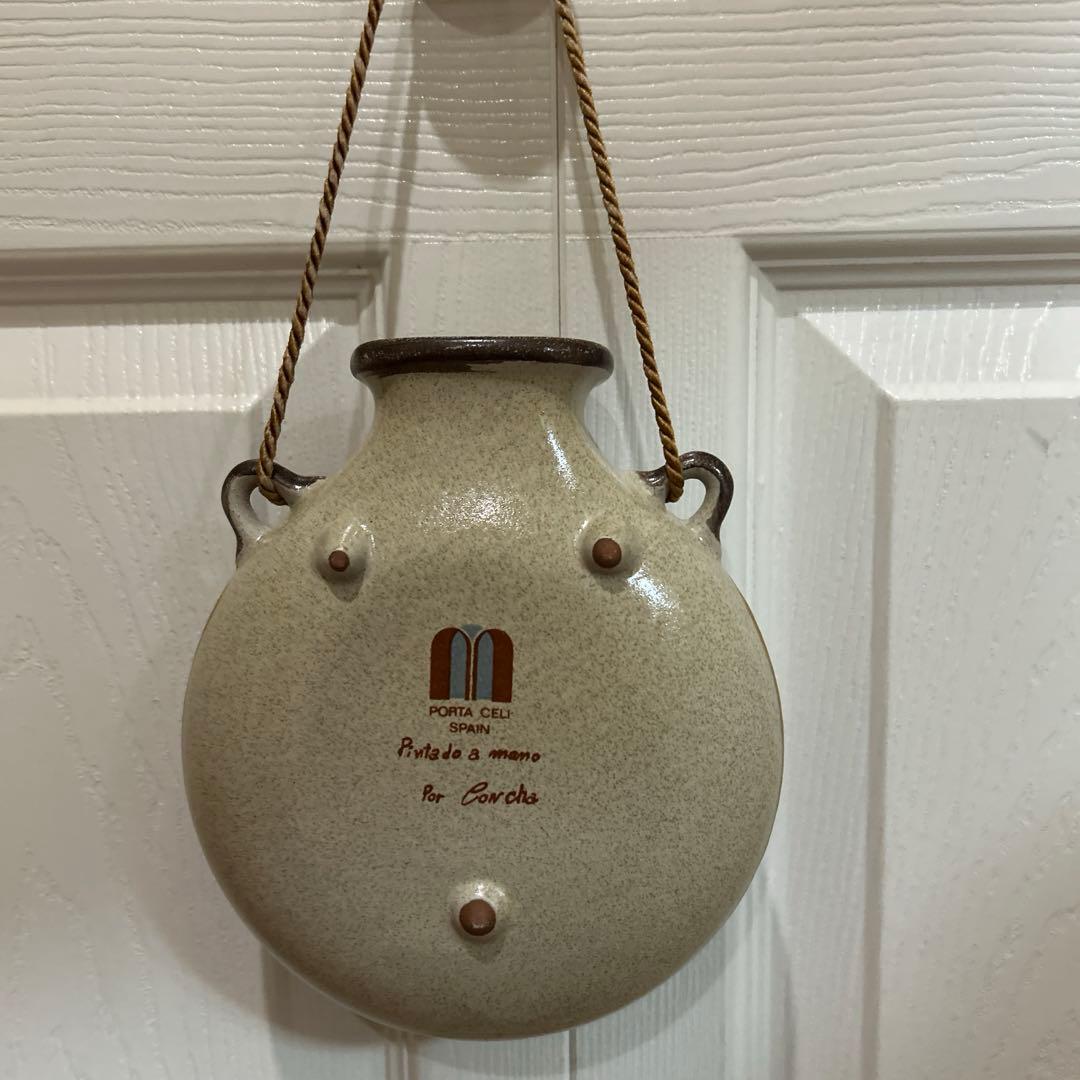 ★ヴィンテージ ポルタ・チェリ 壁掛け花瓶：1970年代スペイン ボヘミアン陶器