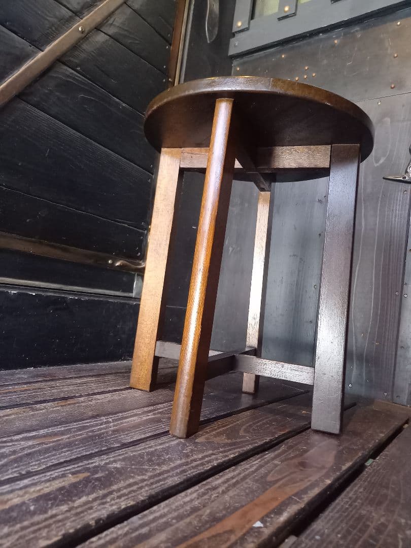 希少　1960's　スピンドル　ウッド　ブランチ　サイドテーブル　スツール