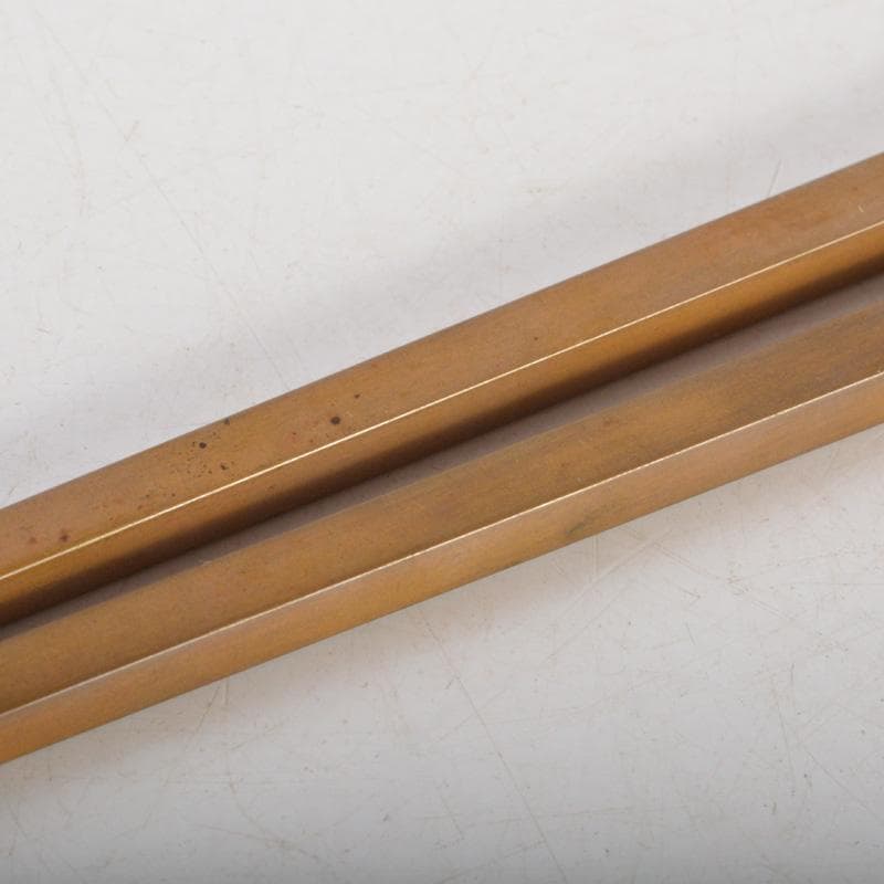 茶道具　徳全造　黄銅　鳥頭飾　火箸　共箱　C　6258