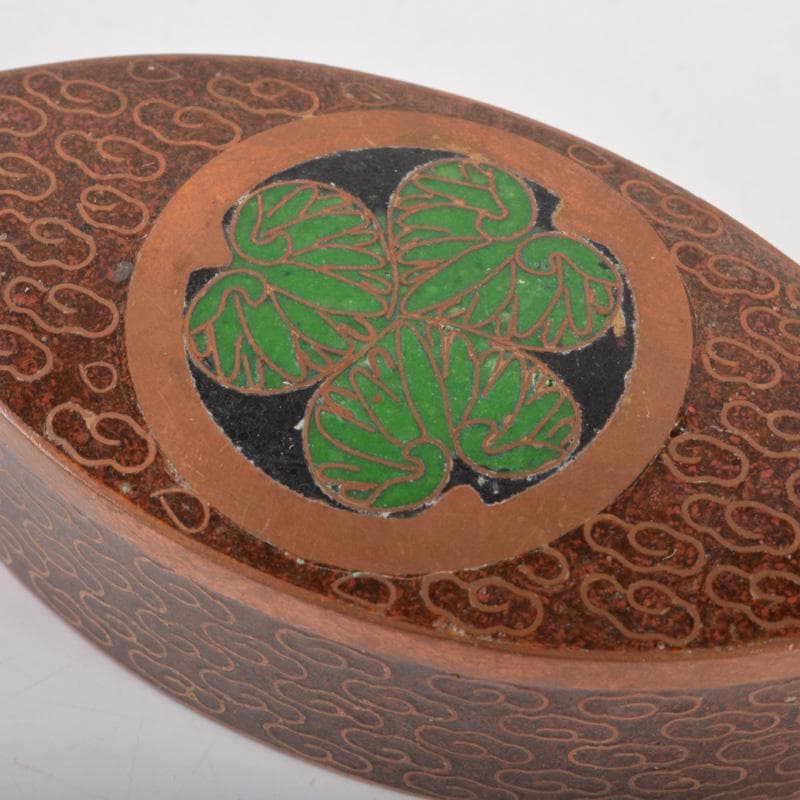 時代提げ物　古七宝　三つ葉葵文　印籠　V　6629