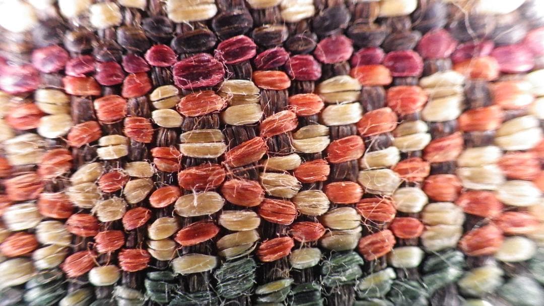 バゴボ族　アバカ（布芭蕉）製　模様綾織　筒状スカート　20世紀中頃