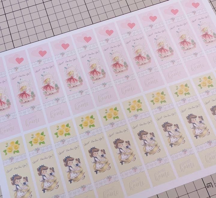 【お裾分けファイル】レトロガールロングタグ（上質紙）10シート