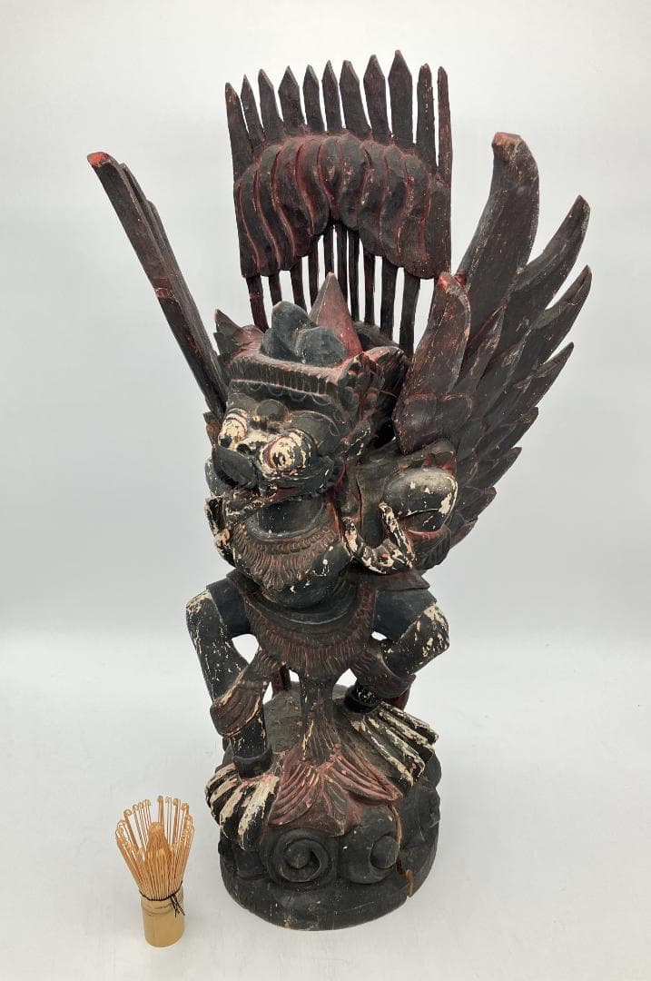 【時代物】　ガルーダ象　木彫り インドネシア 全長：約６１ｃｍ　オブジェ