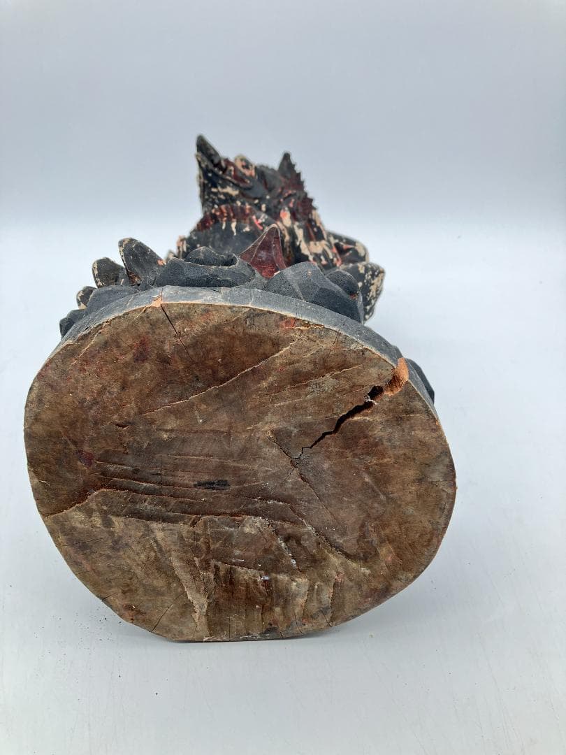 【時代物】　ガルーダ象　木彫り インドネシア 全長：約６１ｃｍ　オブジェ