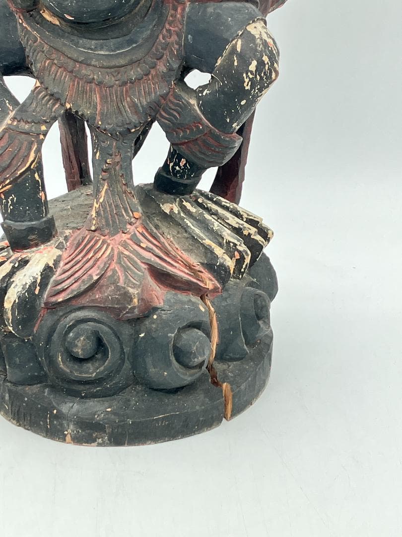 【時代物】　ガルーダ象　木彫り インドネシア 全長：約６１ｃｍ　オブジェ