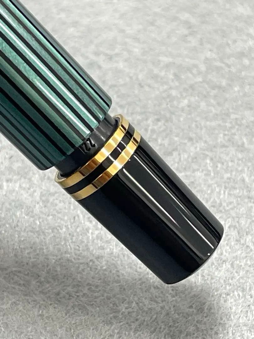 【未使用】ペリカンの万年筆M400グリーンストライプ、インクセット