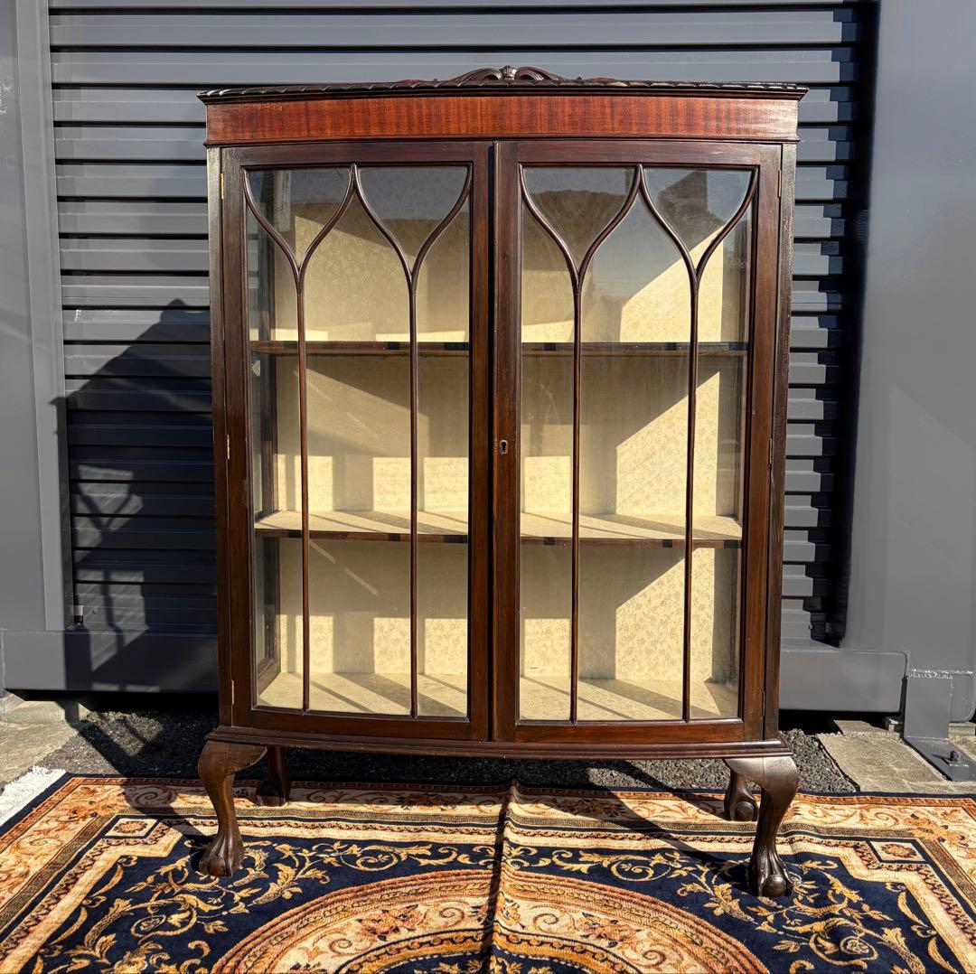 英国 アンティーク キャビネット マホガニー 猫脚 イギリス ヴィンテージ