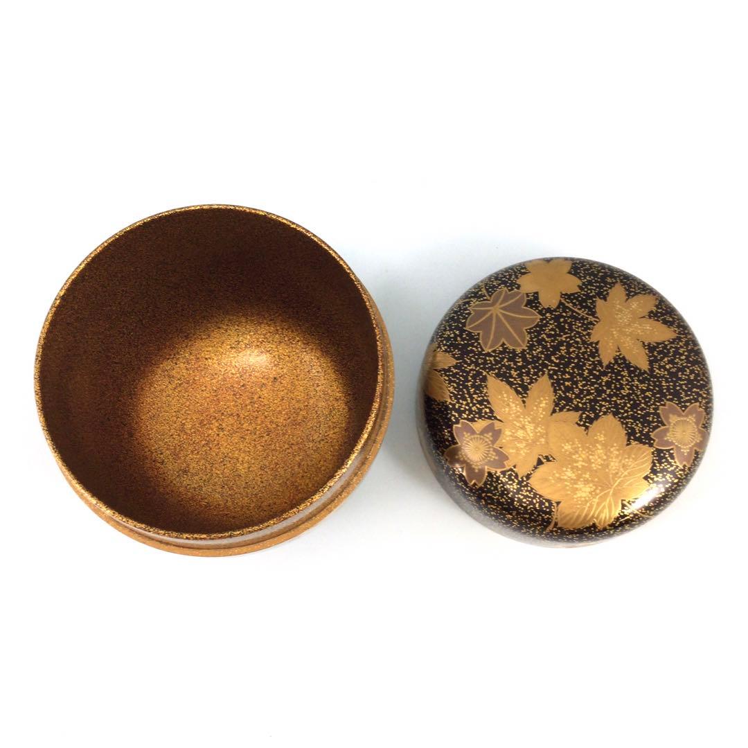 二代西村松逸　雲錦蒔絵棗　金沢の蒔絵師の薄茶器　茶道具