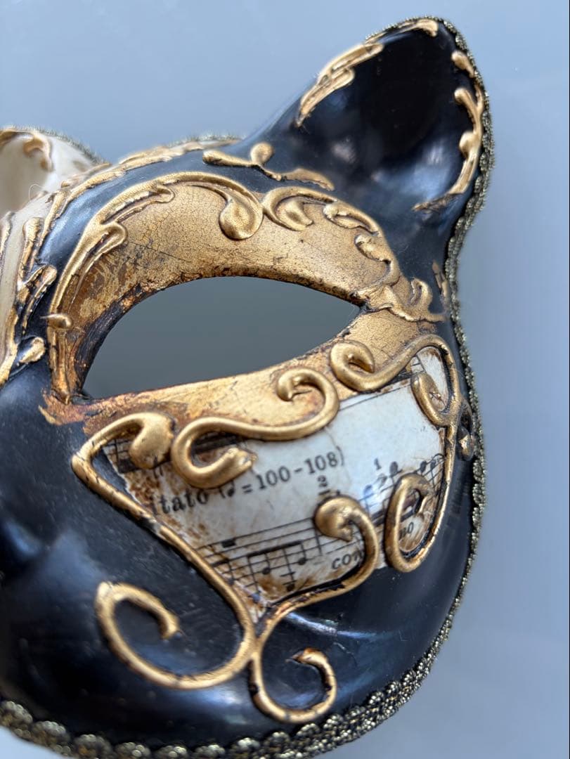 猫型マスケラ アンティーク 古道具 レトロ雑貨 マスカレード 仮面