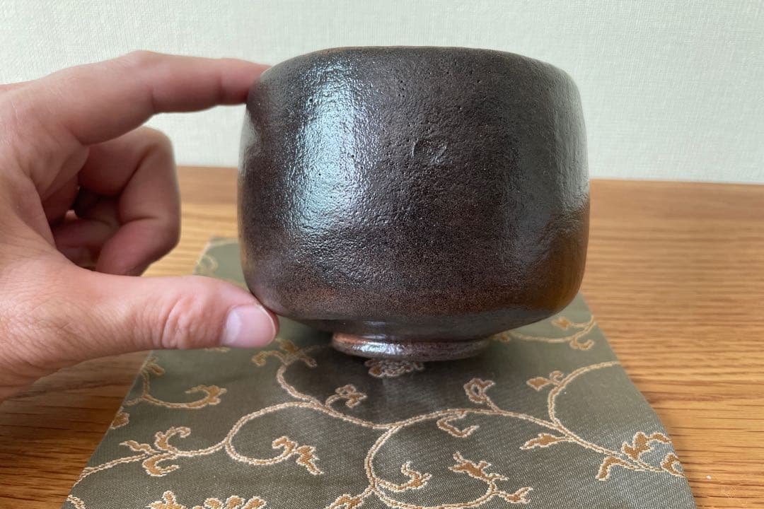 黒楽茶碗 大黒写（佐々木 昭楽作）共箱 【茶道用抹茶碗】
