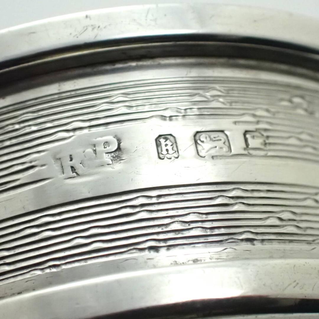 1902年 英国製 アンティーク 純銀製 スターリングシルバー ナプキンリング