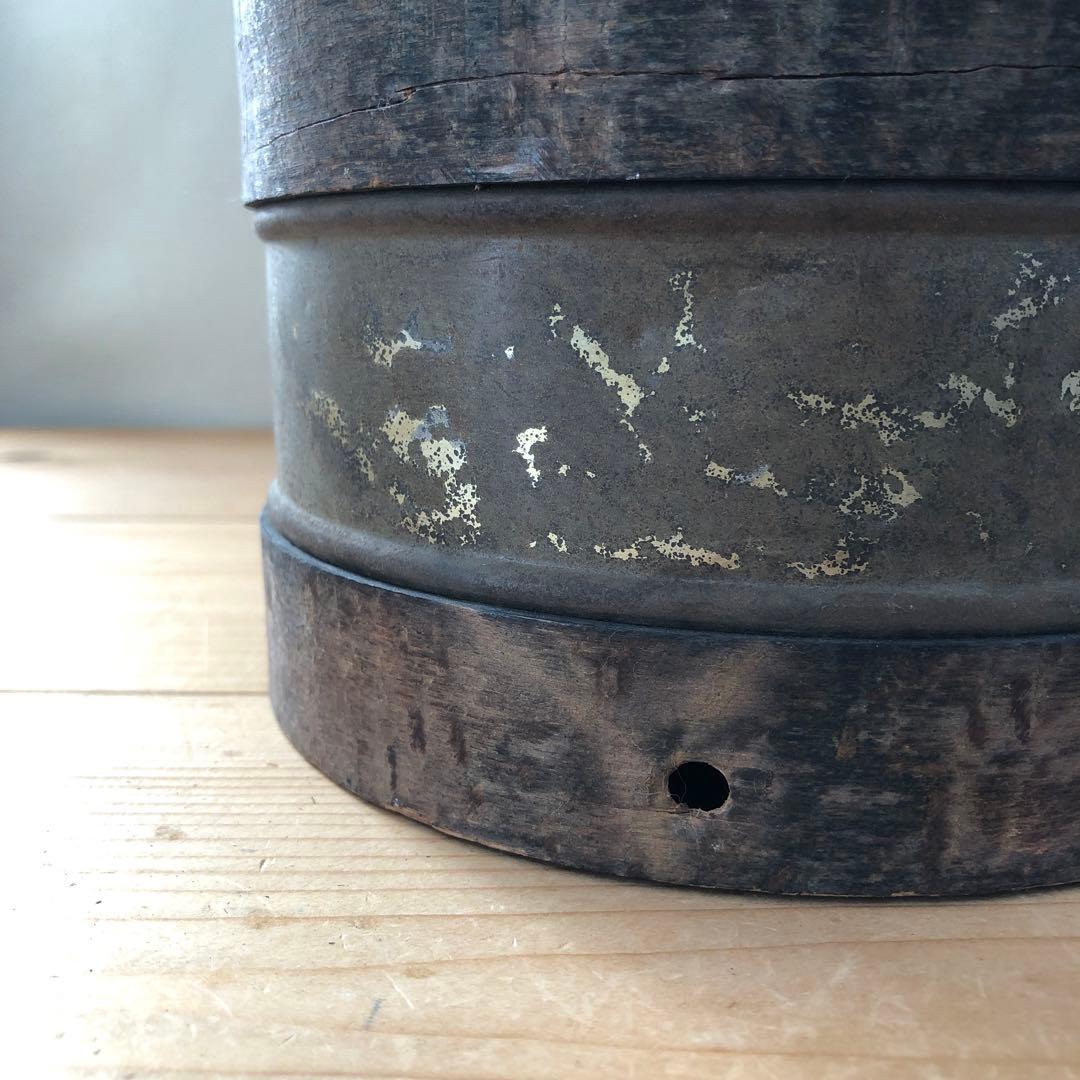 古い玩具の太鼓　木製　フランス　オブジェ　アート　蚤の市　古道具　no.153