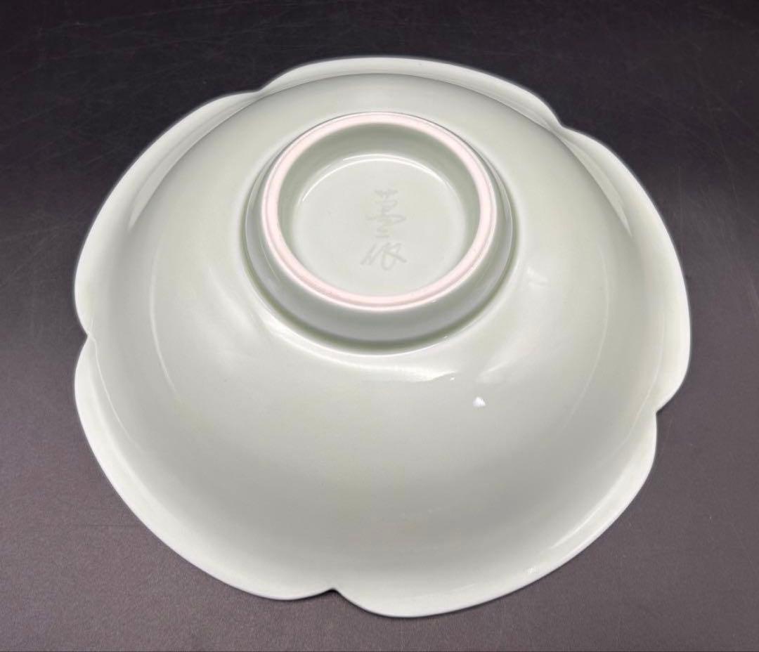 【希少品】有田焼　人間国宝 井上萬二 作　青白磁公孫樹文　皿　本人作