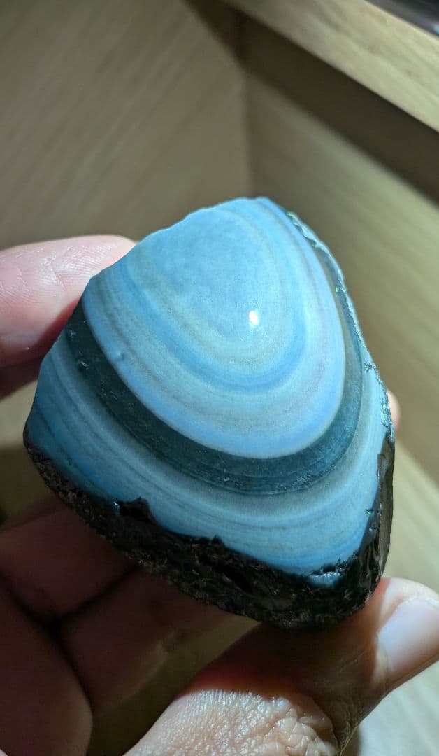 研磨品　十勝石玲瓏　パステルカラーレインボーオブシディアン　特級品