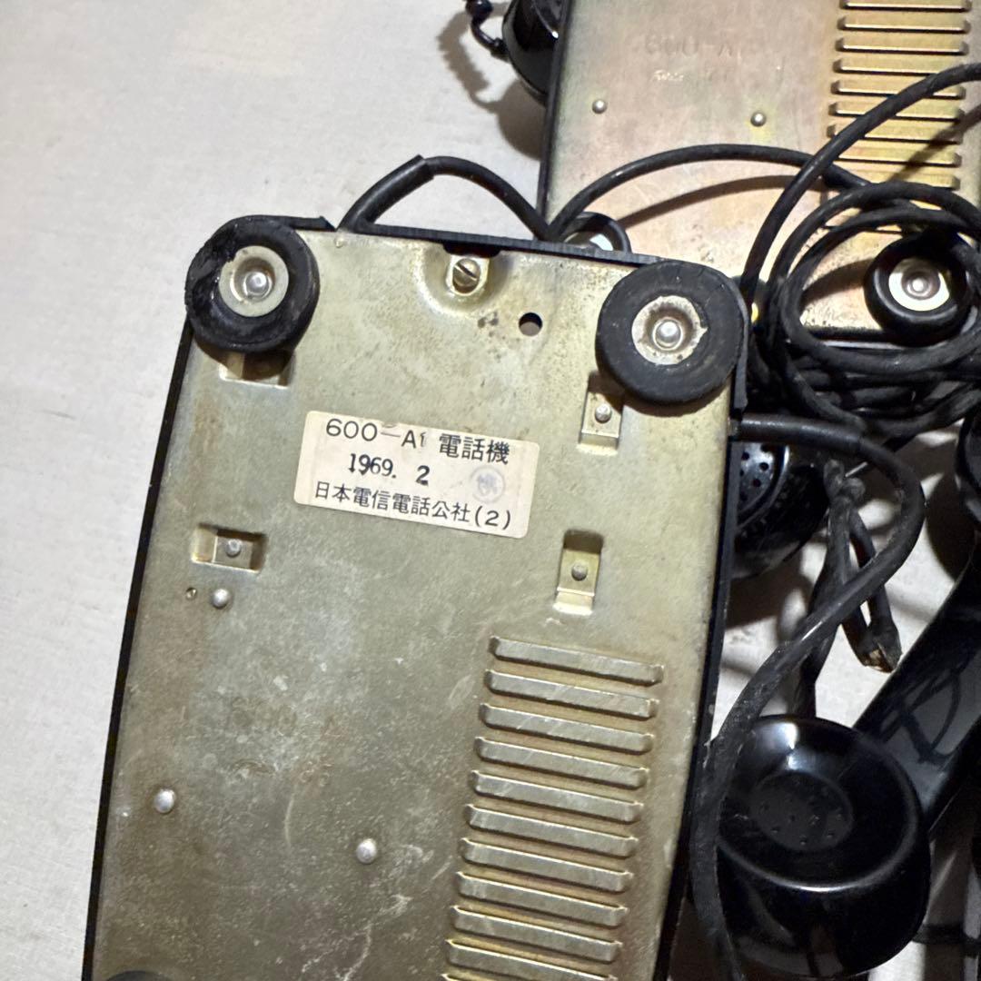 60s 昭和レトロ Japan 黒電話 ダイヤル式電話機 5台まとめ売り セット