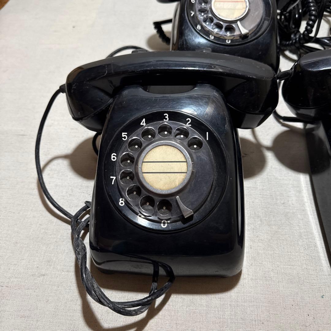 60s 昭和レトロ Japan 黒電話 ダイヤル式電話機 5台まとめ売り セット