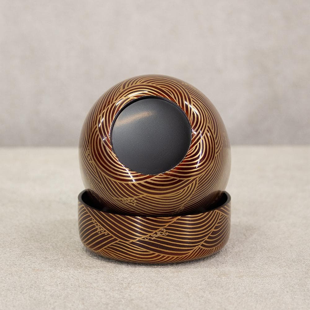 坂下雄峰 波蒔絵 大棗 茶器 茶道具 共布 共箱