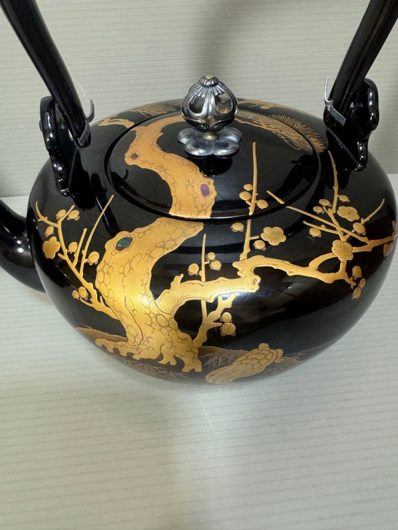 2230 輪島塗　松鶴　金蒔絵　銚子　2客