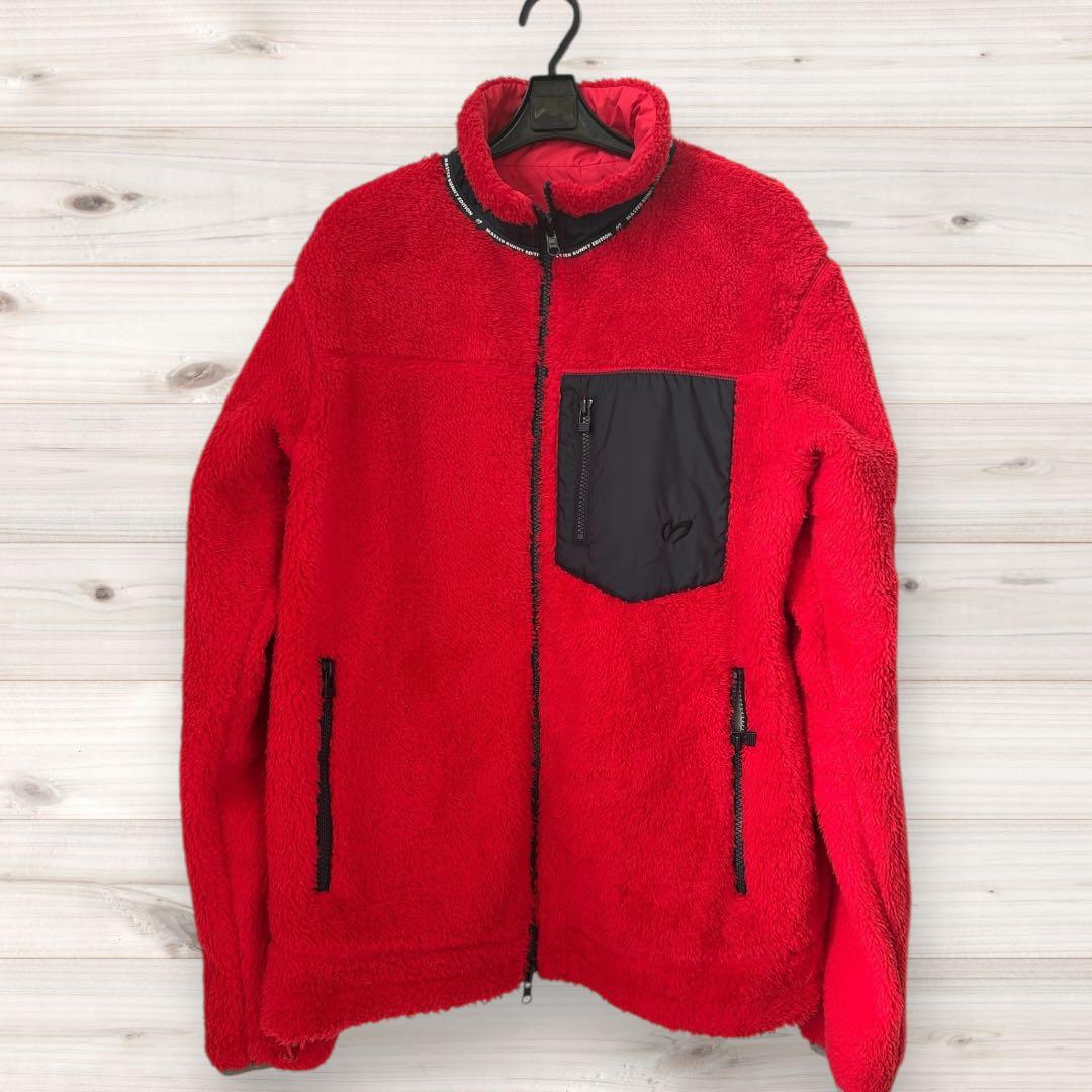 【極暖】マスターバニー リバーシブル ブルゾン 5/L フリース×ナイロン 赤