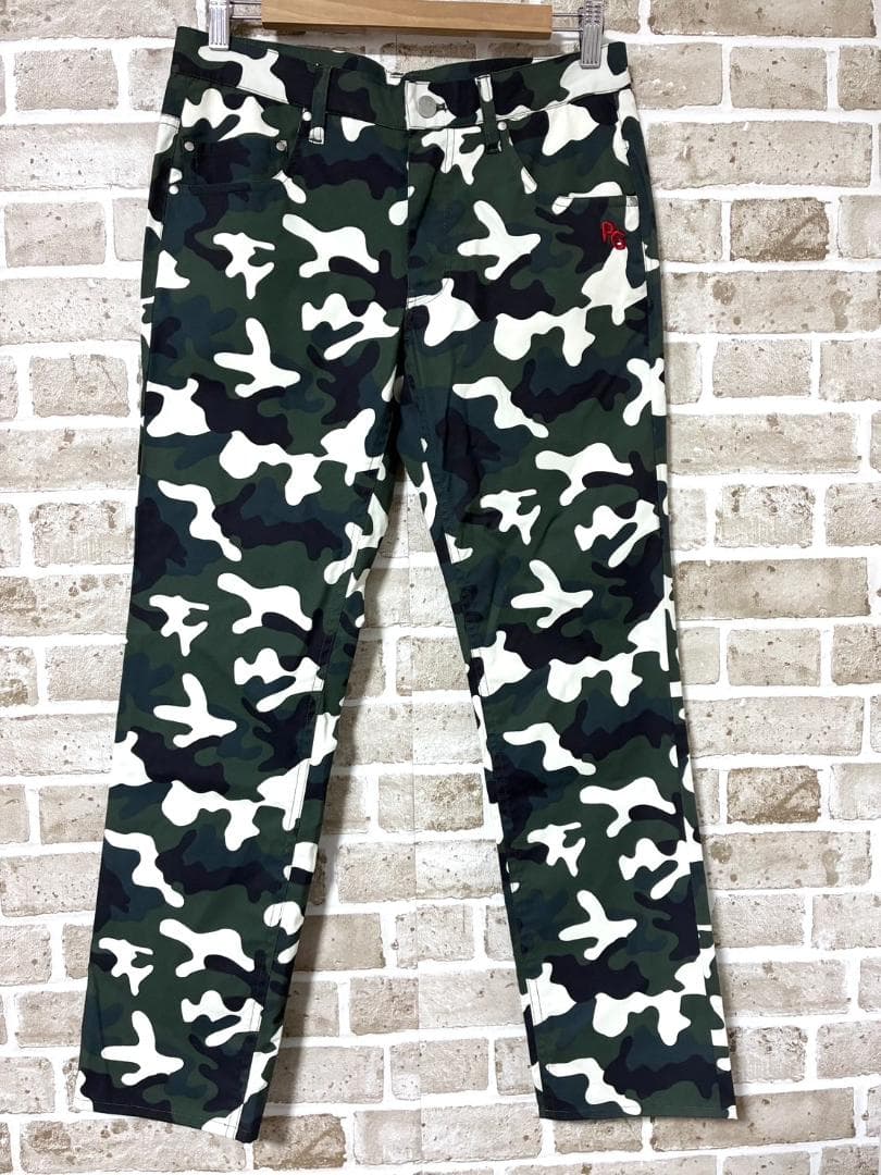【フォロー割】美品 パーリーゲイツ メンズ ゴルフパンツ サイズ3 迷彩柄 総柄