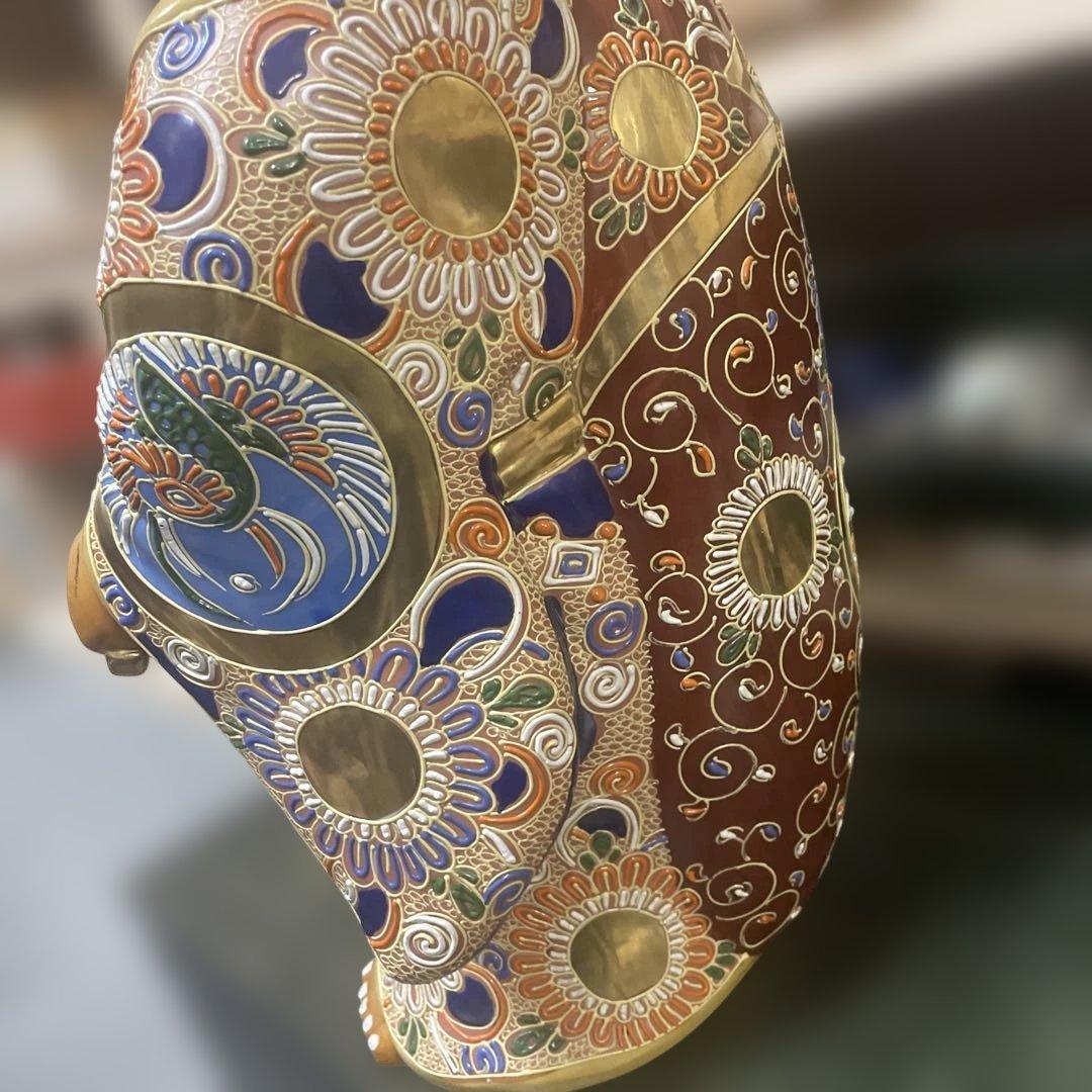 九谷焼布袋像　金彩大型　七福神 古美術品　日本美術　アンティーク 骨董　石川県