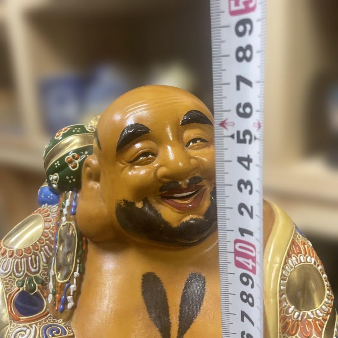 九谷焼布袋像　金彩大型　七福神 古美術品　日本美術　アンティーク 骨董　石川県